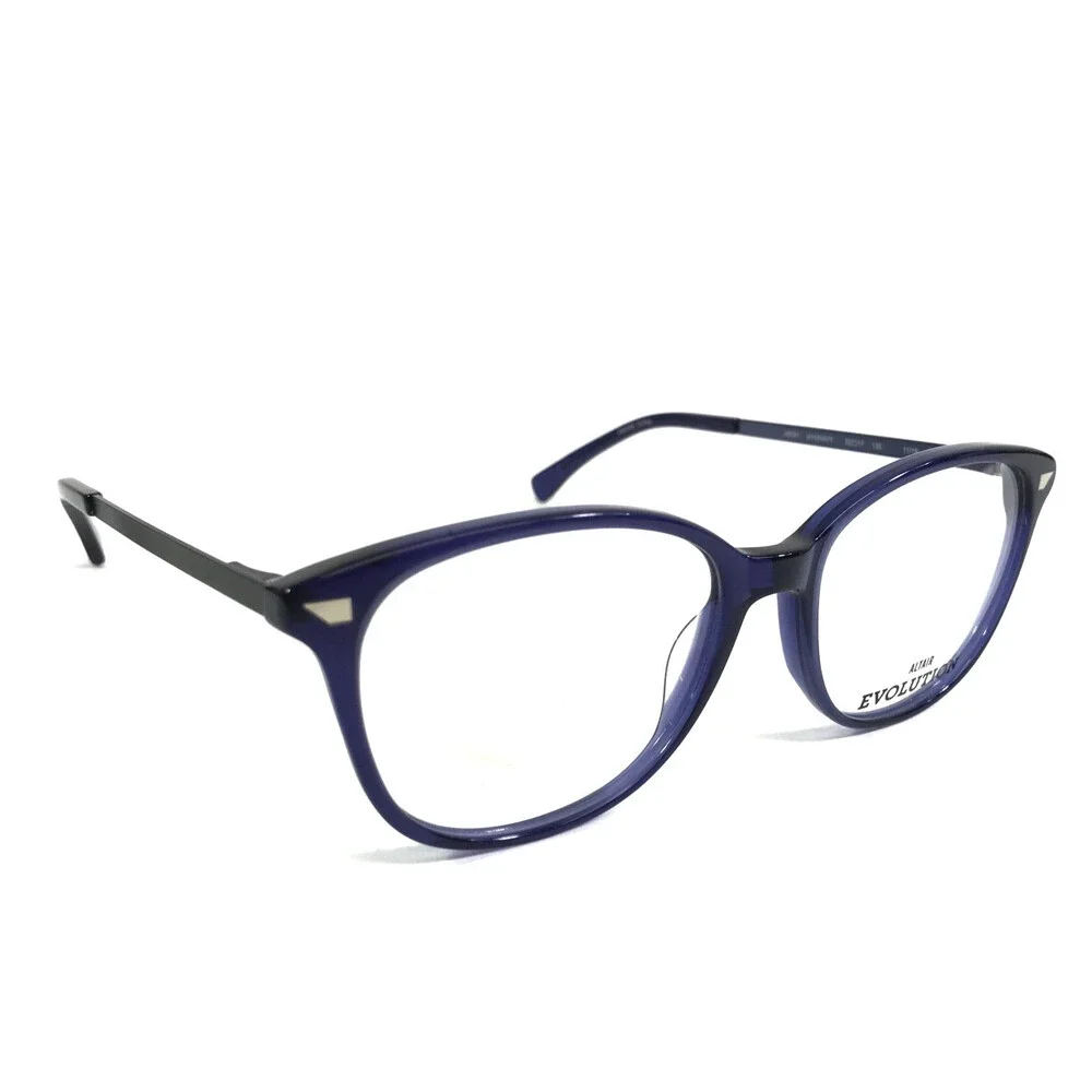 Altair Evolution Eyeglasses Frames A5031 414 NAVY Blue Round Full Rim 52-17-135